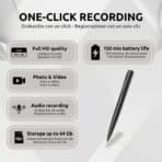 Bolígrafo Cámara Espía Full HD W9 Características