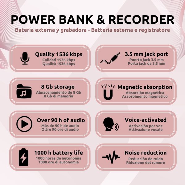 Grabadora Espía Power Bank Características