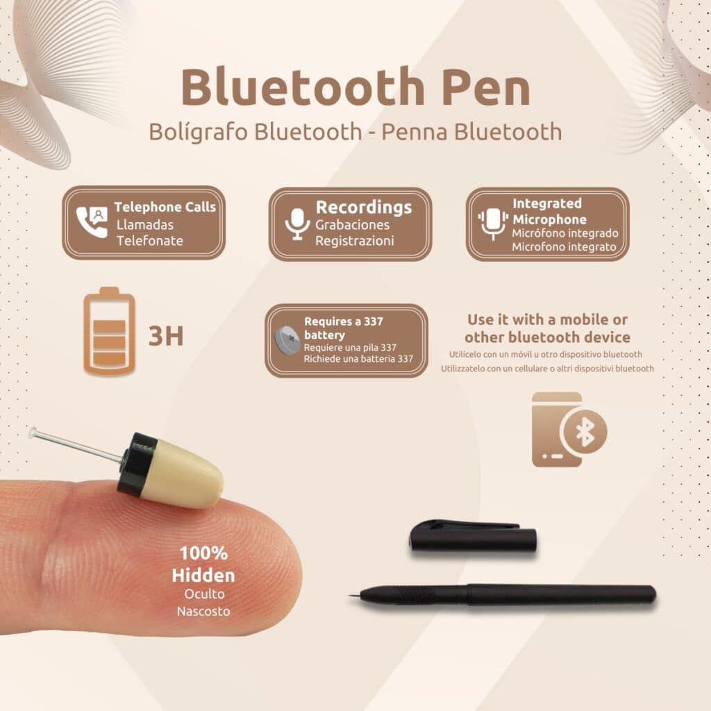 Bolígrafo Bluetooth + Pinganillo Vip Pro SuperMini Funcionalidades