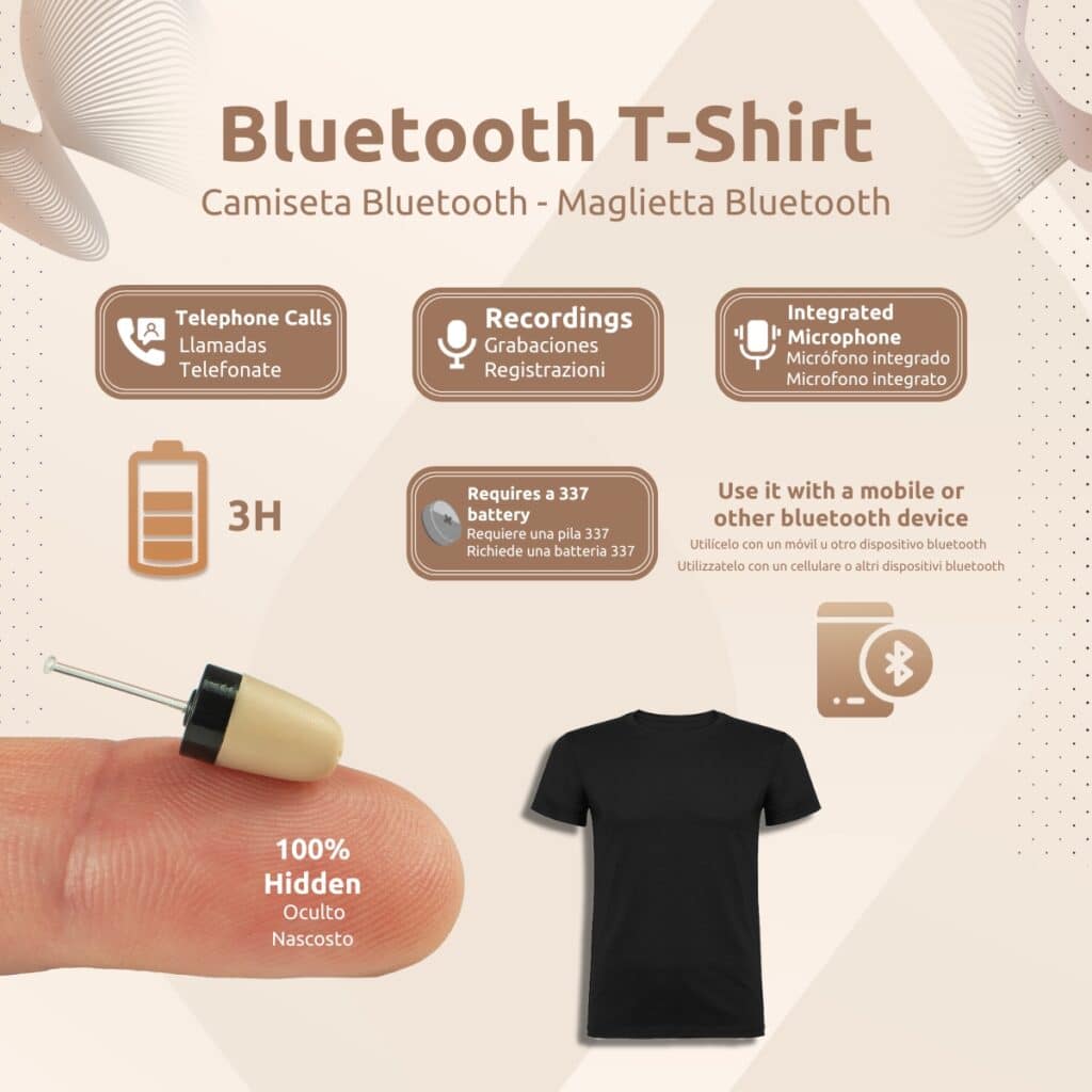 Camiseta Bluetooth + Pinganillo Vip Pro SuperMiniFuncionalidades