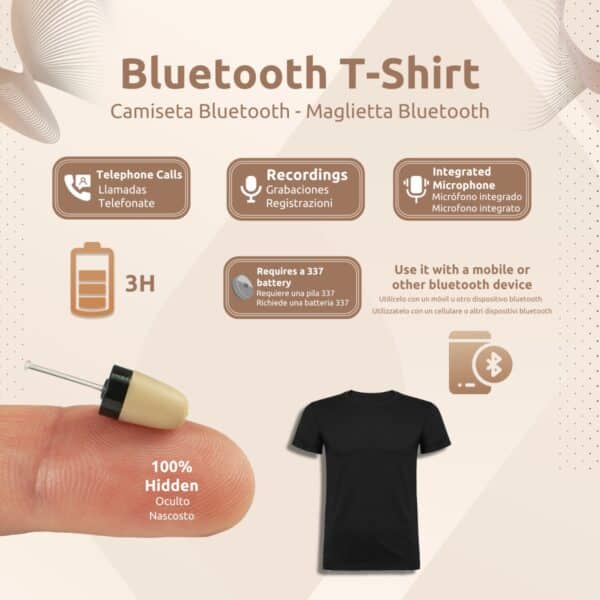 Camiseta Bluetooth + Pinganillo Vip Pro SuperMiniFuncionalidades