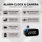 Despertador Cámara Espía Wifi 4K IP36W Características