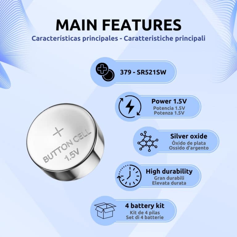 Pilas 379 SR521SW Pinganillo Vip Pro UltraMini Antiguo 4 Pilas Características