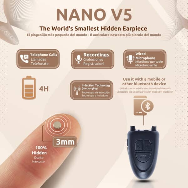 Pinganillo Nano V5 Funcionalidades