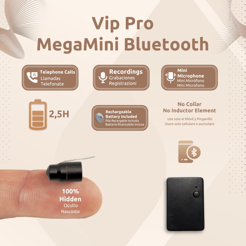 Pinganillo Vip Pro MegaMini Bluetooth Funcionalidades
