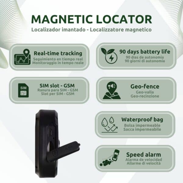 Localizador GPS Lapa Imantado Características
