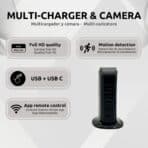 Multicargador USB Cámara Espía Wifi Características