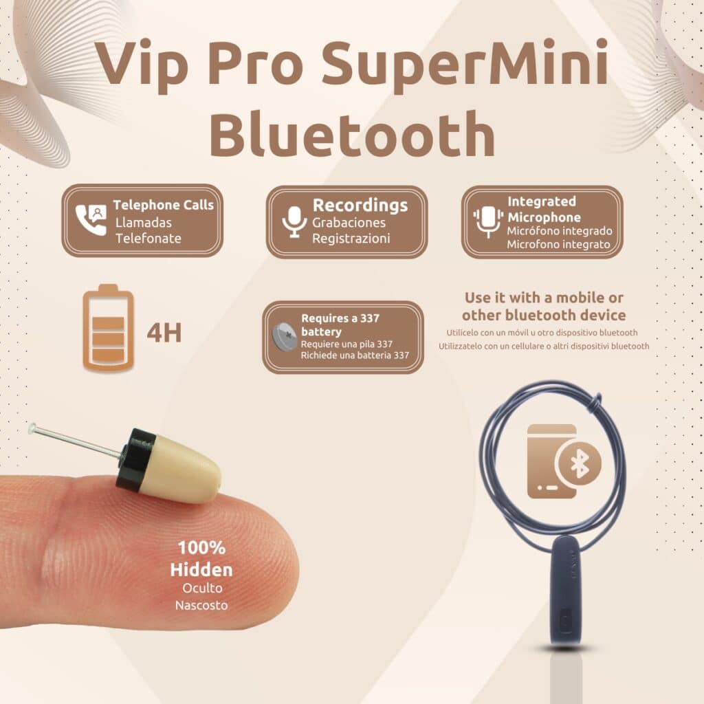 Pinganillo Vip Pro SuperMini Bluetooth Micrófono Integrado Funcionalidades
