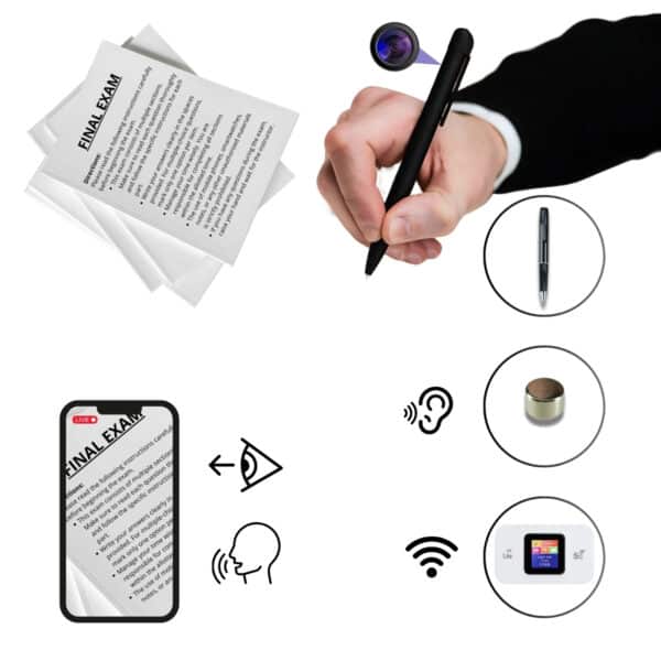 Bolígrafo Cámara Espía Wifi Oculta Para Exámenes + Nano + Router