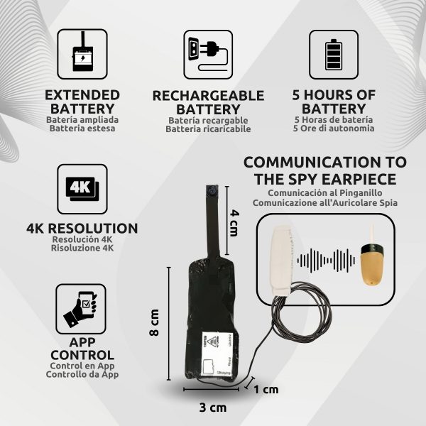 Cámara Espía Wifi Pro Oculta Para Exámenes Características