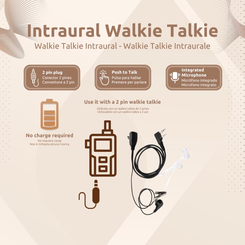 Pinganillo Walkie Talkie Intraural Funcionalidades
